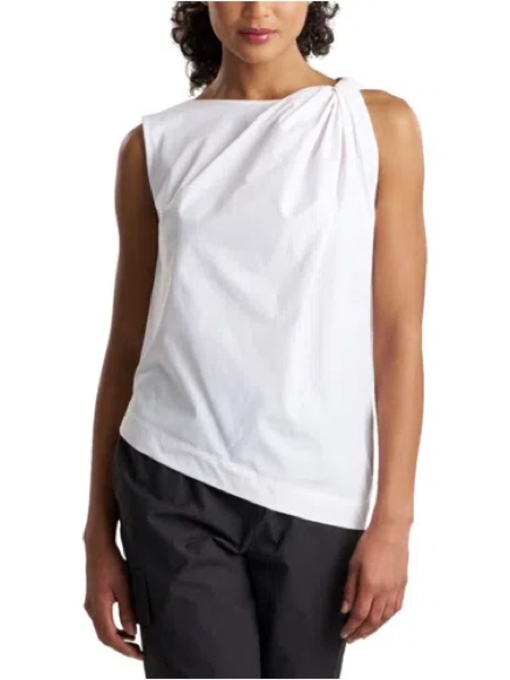 Off White Natori White Knot-Shoulder Sleeveless Camisole